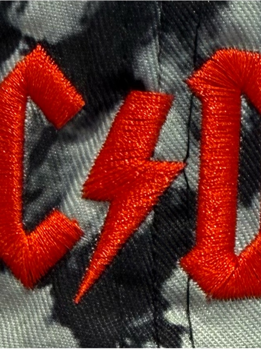 AC/DC Black and Gray Tie-Dye Strap Cap.H3 Headwear Adjustable - Picture 6 of 6